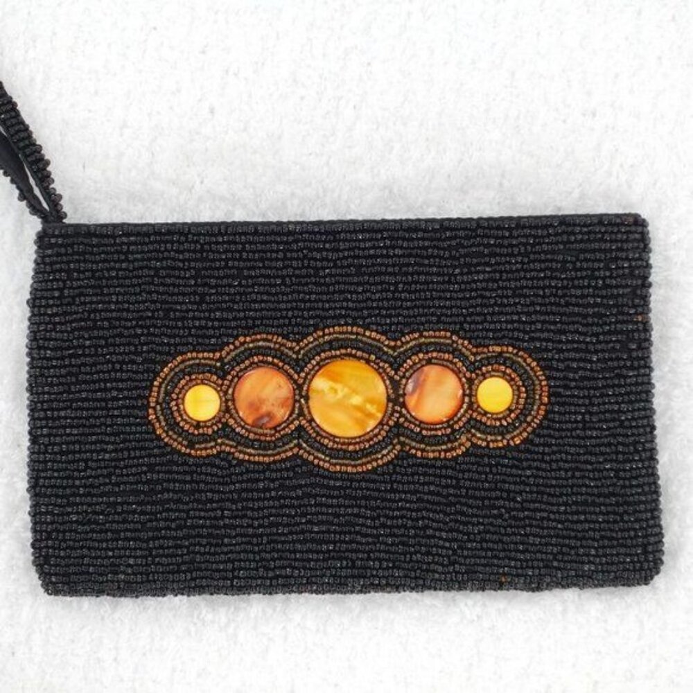Boutique Beaded Clutch Wristlet Zip Top